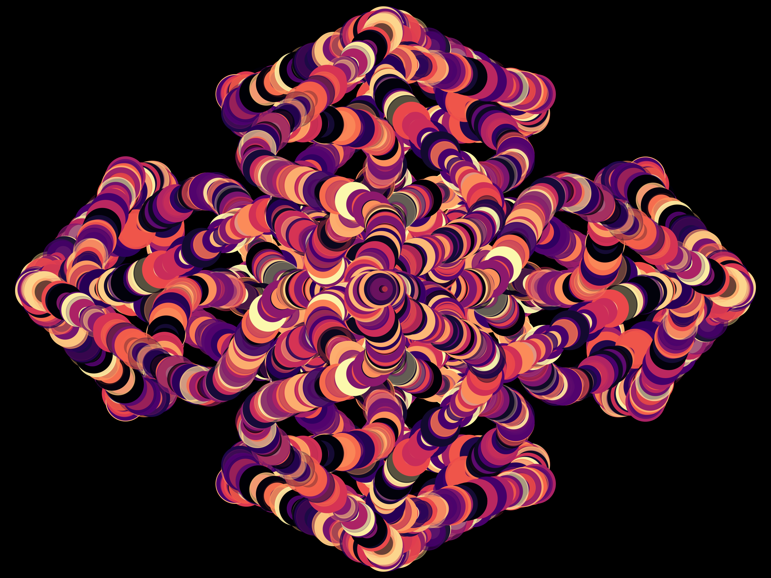 Generative art showing a repeated parametric equation